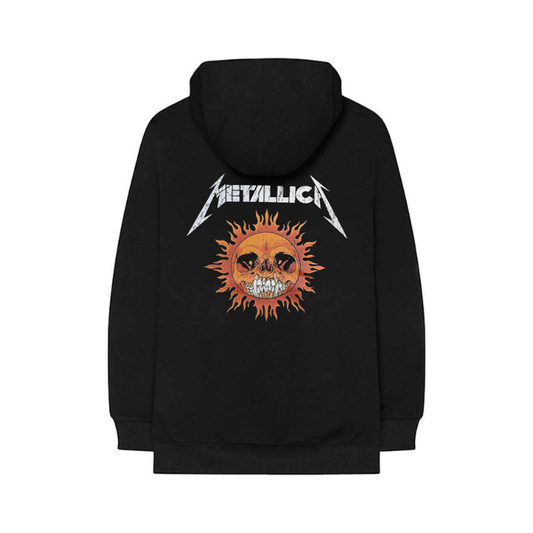 Black hoodie with Metallica graphic design