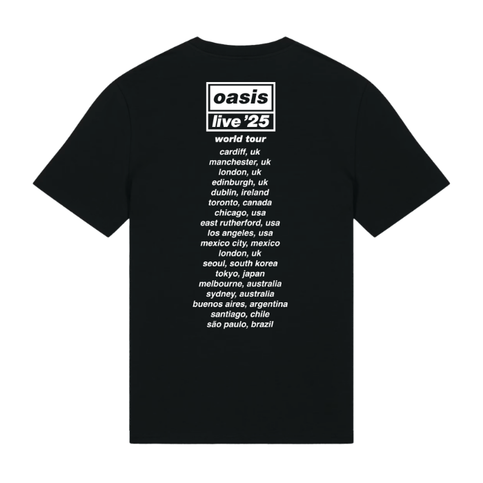 Oasis Wonderwall Live '25 World Tour T-Shirt