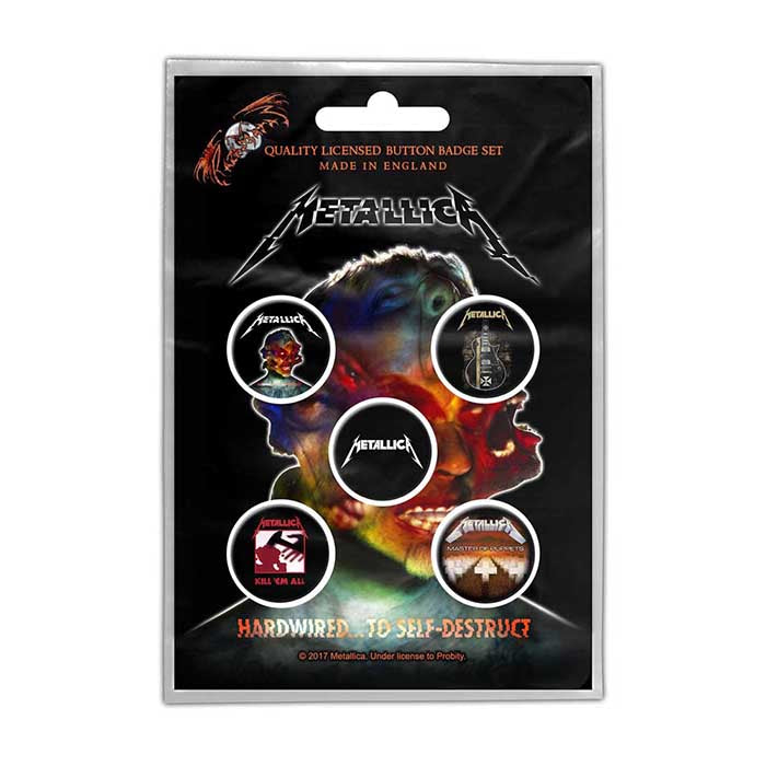 Metallica Hardwired To Self-Destruct Button Badge Set