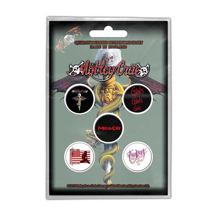 Motley Crue Dr Feelgood Button Badge Set