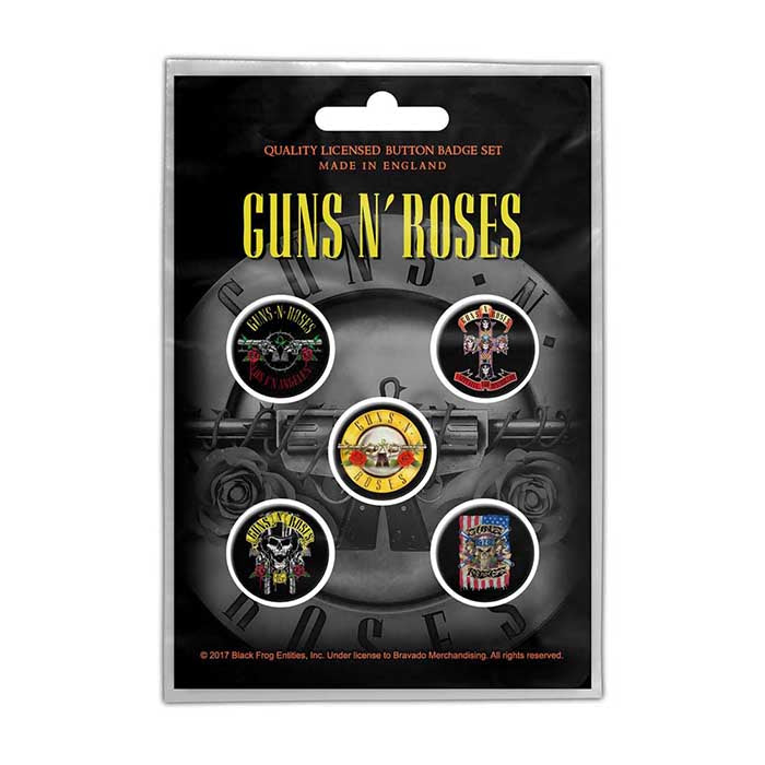 Guns N' Roses Bullet Logo Button Badge Set