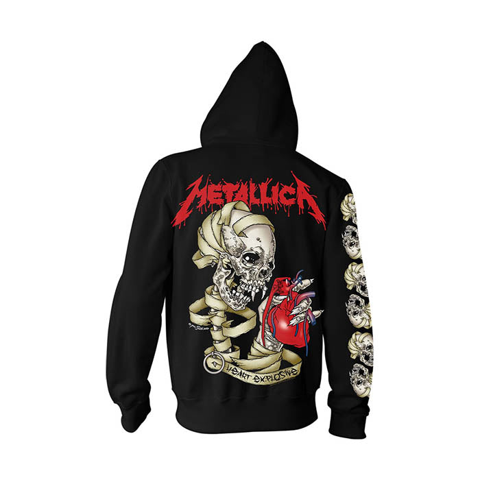 Metallica Heart Explosive Zipped Hoodie Gig Merch