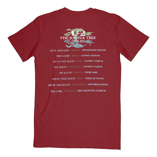 U2 The Joshua Tree Europe 2017 Red Tour Tee
