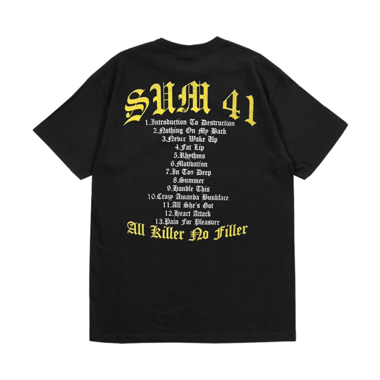 Sum 41 All Killer No Filler Tracklist T-Shirt