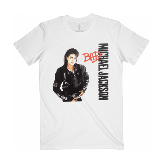 Michael Jackson Bad White T-shirt - GIG-MERCH.com