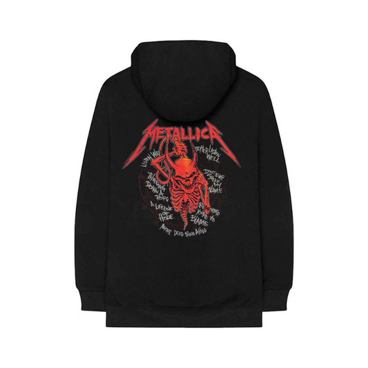 Official Metallica Black Hoodie with Red Skull Design