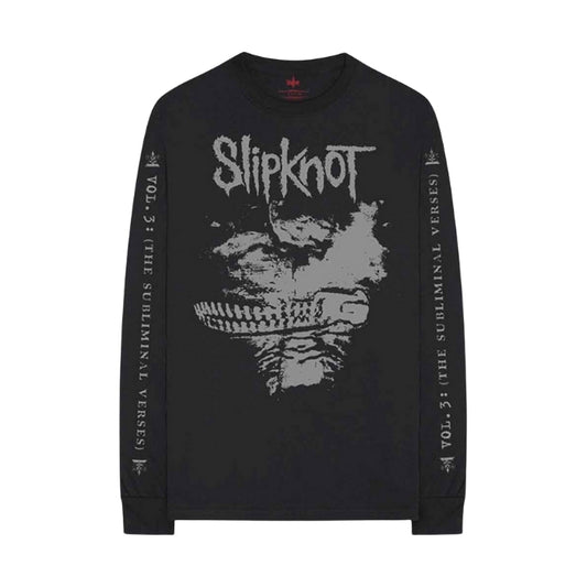 Black long-sleeve shirt with Slipknot design on the front, back and sleeves