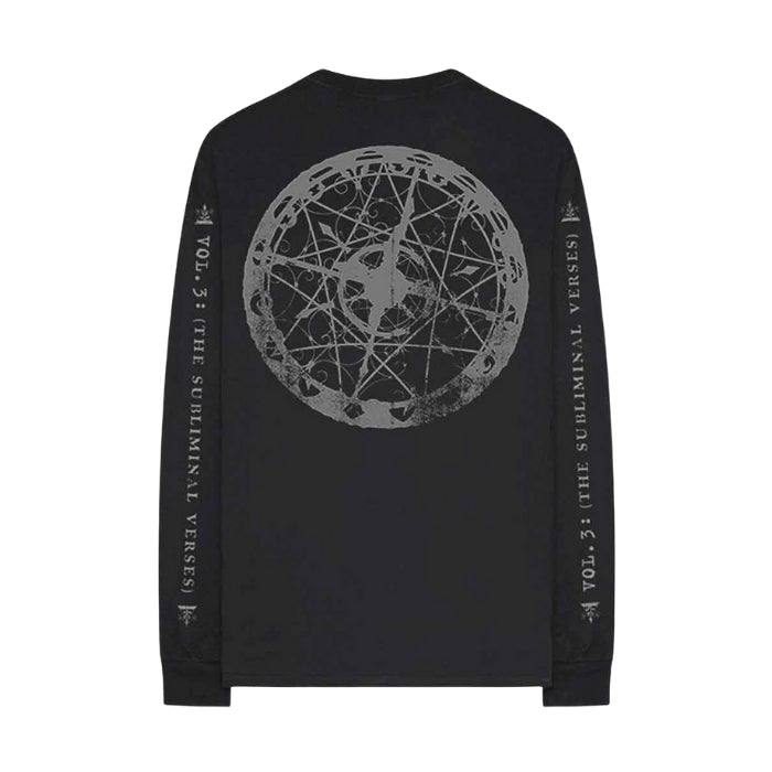 Black long-sleeve shirt with Slipknot design on the front, back and sleeves