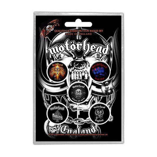 Motorhead England Button Badge Set