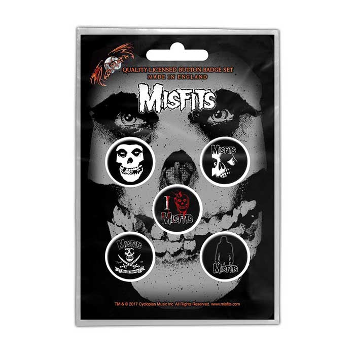 Misfits Skull Button Badge Set