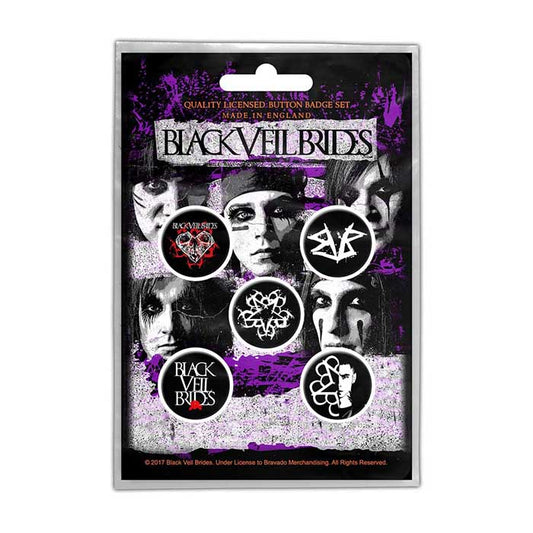 Black Veil Brides Pentagram Button Badge Set