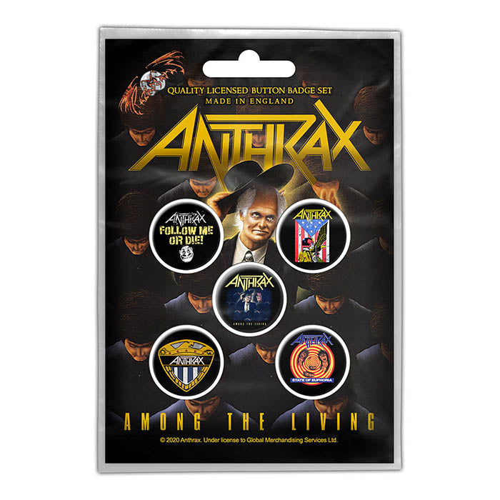 Anthrax Among the Living Button Badge Set