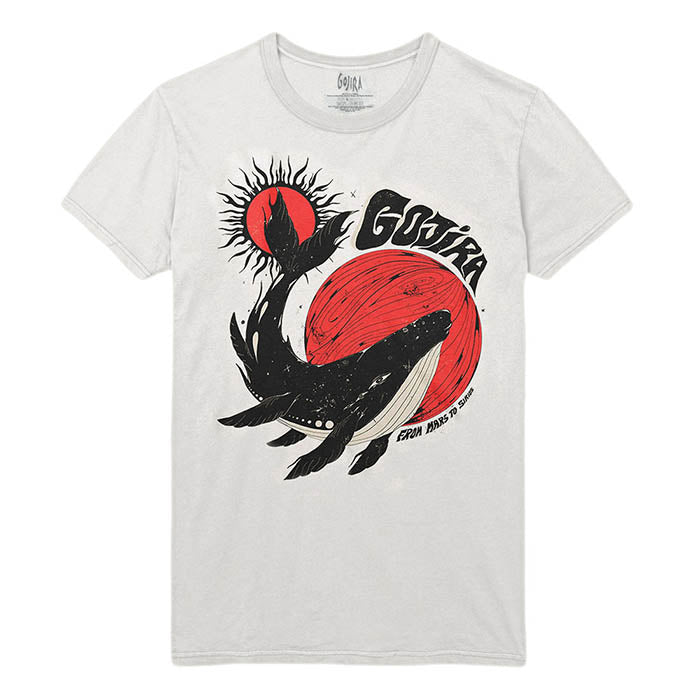 Gojira Whale Sun Moon Organic White T-Shirt