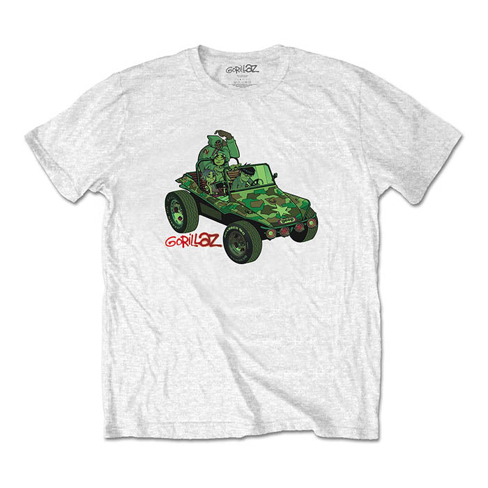 Gorillaz Green Jeep White T-shirt