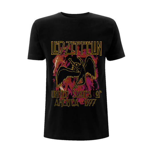 Led Zeppelin Black Flames T-Shirt