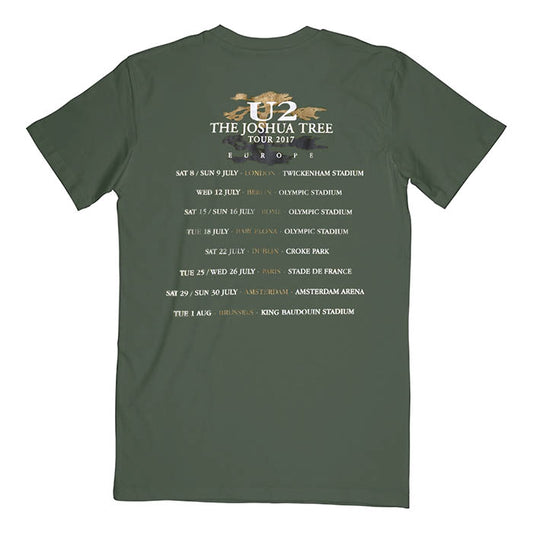 U2 The Joshua Tree Europe 2017 Green Tour Tee